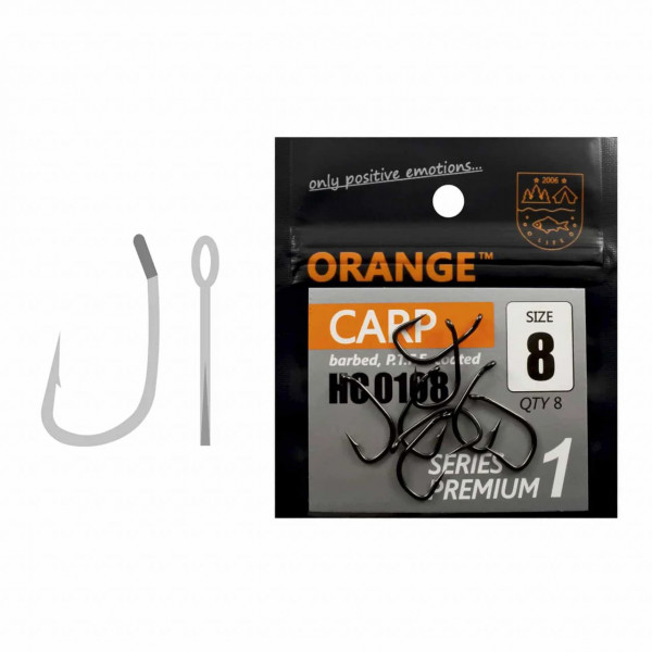Carlig Orange no.4 Carp PTFE Coated Series Premium 1 8buc