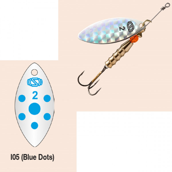 Rotativa 2 8gr Swimy Inline Spinner Willow I01 Blue Dots