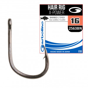 Carlig Garbolino No.16 Hair Rig X-Power 2563 Black Nickel 10buc