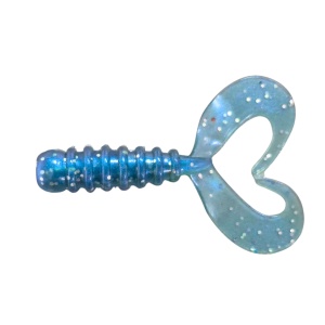 Grub Rock'N Bait Cultiva RB-1 15 Pearl Blue Ring Twin Tail