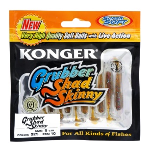 Grubber Shad Skinny Konger Motoroil & Glitter 017 - Img 2