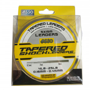 Fir Asso Tapered Shock Leader 0.20/0.57mm 2.72kg-20.41kg 15m Clear - Img 2