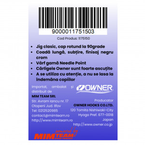 Jig Owner Amaz Jig-28 11751 No.2/0 Bend 90° Fine Wire 14buc