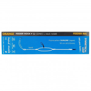 Rig Feeder Orange FR0093 Symmetrical Loop Fluorocarbon Sunline 50cm 0.31mm Carlig no.12 - Img 3