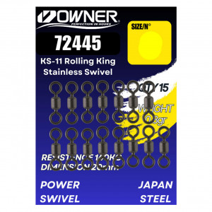 Vartej Owner Amaz 72445 KS-11 No.6 45kg Rolling King Stainless Swivel 15buc