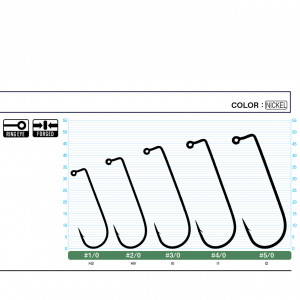 JIG Owner Nelestat No.2/0 Jig-57 253987 White Light Wire 15buc