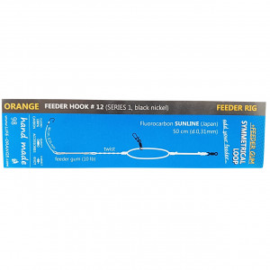 Rig Feeder Orange FR0098 Symmetrical Loop cu Feeder Gum 10lb Carlig no.12 - Img 3