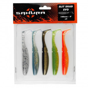 Shad Sakura Slit Shad Evo 100mm Color Mix 5buc