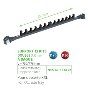 Suport Lansete Rive 12 Posturi 75cm pentru Scaun Modular D36 Tava XXL - Img 2