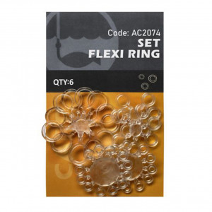 Set Orange Flexi Ring No.5,7,10mm 6buc - Img 1