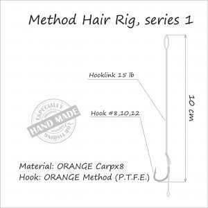 Rig Feeder Orange Series 1 No.8 15Lb Method Hair Rigs - Img 2