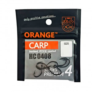 Carlig Orange no.4 Carp PTFE Coated Series Premium 4 8buc - Img 2