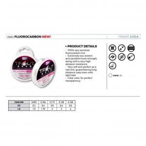 Fir Asso Trout Area Fluorocarbon 0.128mm 1.360kg 100m White - Img 3