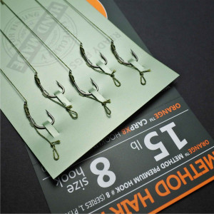 Rig Feeder Orange Series 1 No.8 15Lb Method Hair Rigs - Img 3