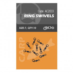 Vartej Orange cu Inel No.7 Ring Swivels 10buc