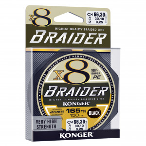 Fir Textil Konger Rigging Line Braider X8 0.18mm 21.4kg 10m Black - Img 2