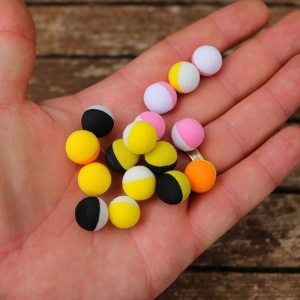 Boilies Artificial Mack2 Ziggy Foam Boilie Two Tone Alb-Roz 6buc - Img 3