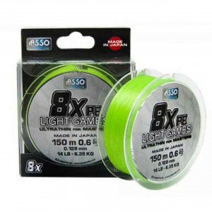 Fir Asso Light Games PE 8x 0.185mm 11.30kg 150m Fluo Chartreuse