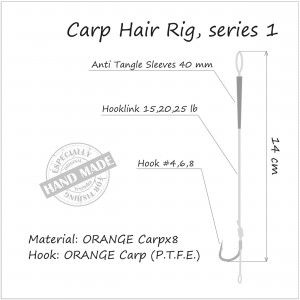 Rig Crap Orange Series 1 No.4 25Lb Crap Hair Rigs - Img 2