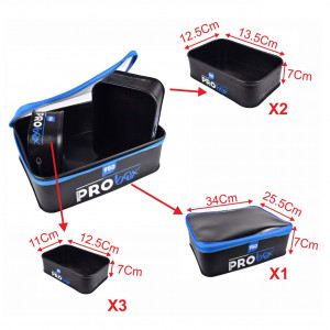 Set 6 Bacuri Garbolino 1 cu Fermoar 6 Deschise EVA Pro Box Bait Set