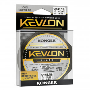Fir Textil Konger Rigging Line Kevlon X4 0.14mm 14.5kg 10m Black - Img 2