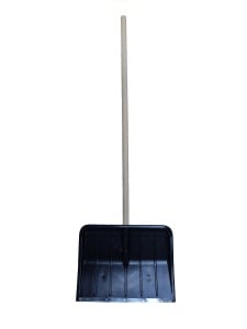 Łopata do śniegu 47×35cm plastik czarny, krawędź metalowa, uchwyt 120cm "REG"