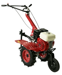 Pakiet glebogryzarki Bronto WMA 500 w kolorze czerwonym, silnik Honda z gumowymi kołami 4.00-8 Agro