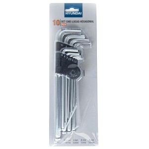 Zestaw kluczy imbusowych CRV, 10 sztuk 1,5-10 mm, HY-75001010