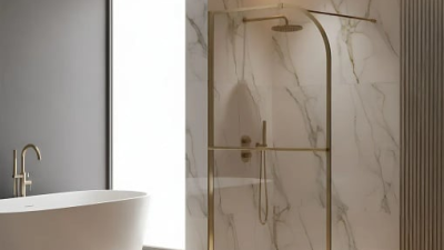 Baie modernă cu accente aurii – trend în design