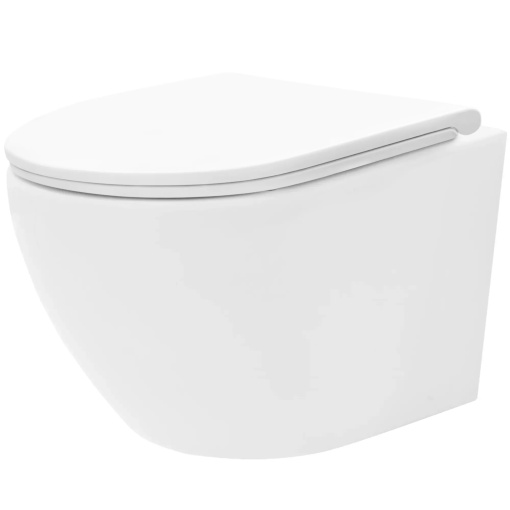 Vas WC suspendabil Rea Carlo Mini Tornado Rimless Flat Pro, Alb
