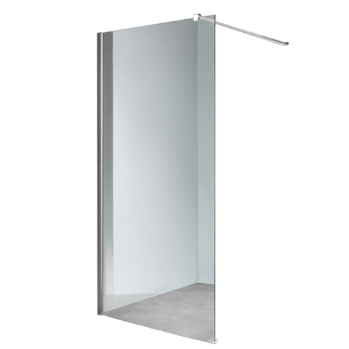 Perete de dus Walk-in SH07E, Dimensiune 110cm, Sticla securizata 8mm, Culoare Crom