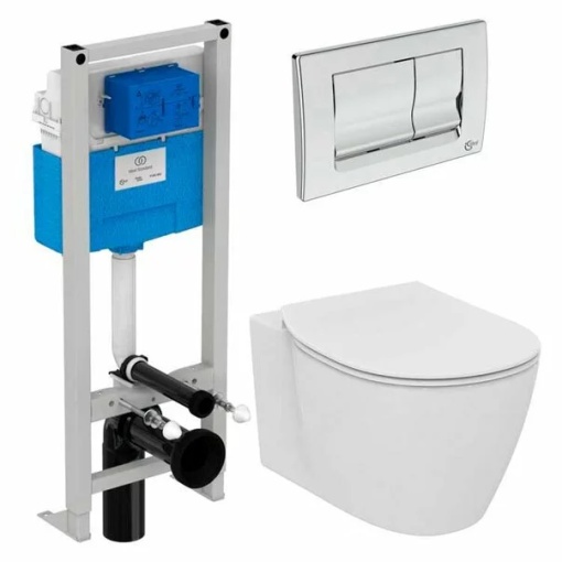 Set vas wc suspendat Ideal Standard Connect AquaBlade cu capac inchidere lenta si rezervor Ideal Standard Prosys