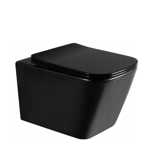 Vas WC PRO INES BLACK, Sistem inovator de spalare Rimless Tornado, Suspendat, Ceramica sanitara