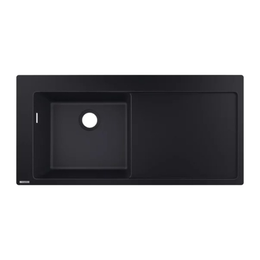 Chiuveta compozit Hansgrohe S51 SilicaTec/Stanga, Dimensiune 105x51cm, Culoare Negru Grafit