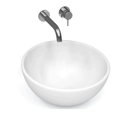Chiuveta de blat PRO MILA, Dimensiuni 40 x 23 x 15 cm, Forma Rotunda, Ceramica sanitara, Alba