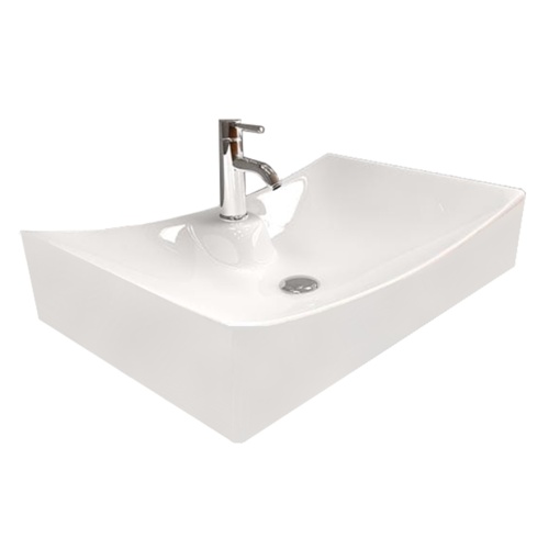 Chiuveta de blat PRO SARA Dimensiuni 66x 44 x 14 cm, Forma dreptunghiulara, Ceramica sanitara, Alb