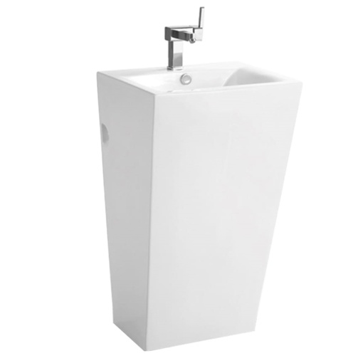 Chiuveta Independenta PRO VELDMAN CUBIC, Dimensiuni 51x45.5 X 85 Cm, Forma Patrata, Cu Gaura Baterie, Alb