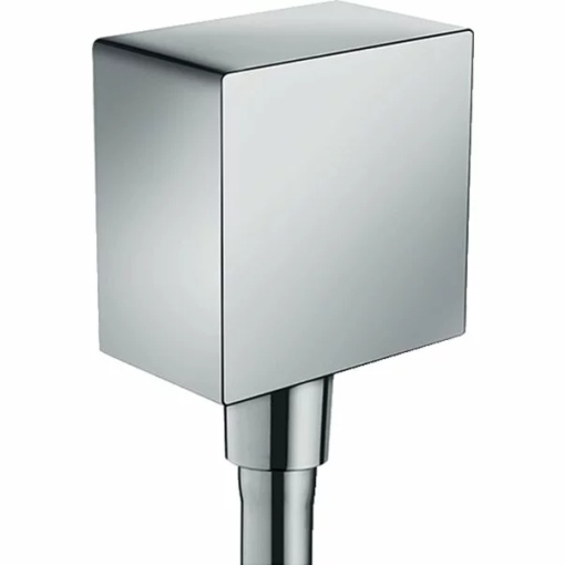 Cot conector dus Hansgrohe FixFit Square crom lucios