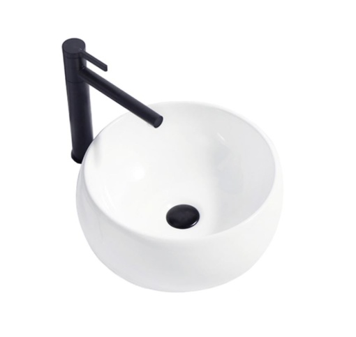 Lavoar de blat PRO AMELIA, Dimensiuni 40 x 40 x 16 cm, Forma Rotunda, Ceramica sanitara, Alba