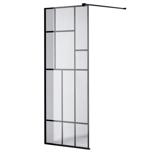 Perete de dus Walk-In SH05E, Dimensiune 110cm, Sticla securizata 8mm, Culoare Negru