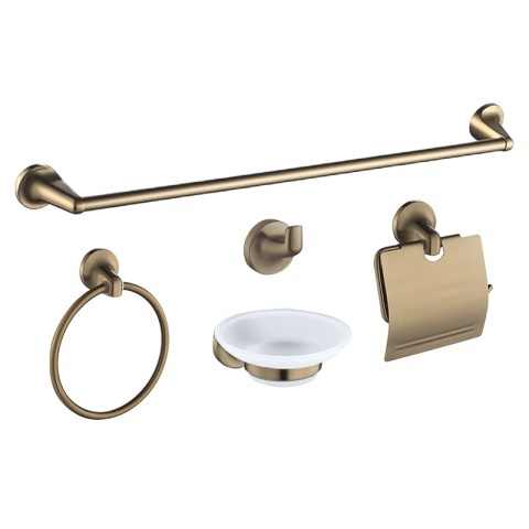 Set de accesorii pentru baie 5 in 1 Colin Auriu Periat