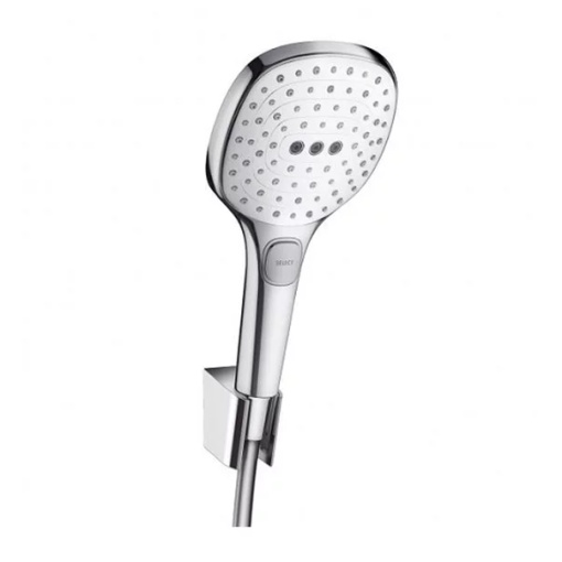 Set de dus cu porter Hansgrohe Raindance Select E 120 3 functii crom - alb