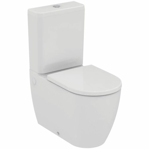 Set vas WC Ideal Standard Ellisse rimless BTW cu capac softclose alb si rezervor