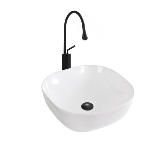 Chiuveta de blat PRO ATLANTA, Dimensiuni 42.5 x 42.5 x 14.5 cm, Forma patrata, Ceramica sanitara, Fara gaura baterie, Alb