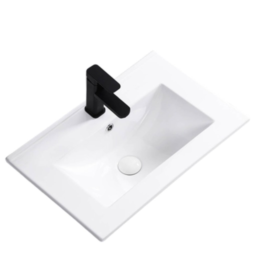 Chiuveta incastrata PRO LACUS, Dimensiuni 51.5 cm x 40.5 x 11 cm, Ceramica Sanitara, gaura baterie, Alb