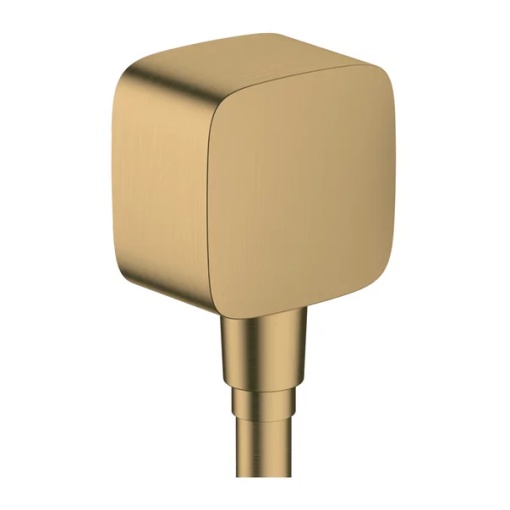 Cot conector dus Hansgrohe FixFit cu valva antireflux bronz periat