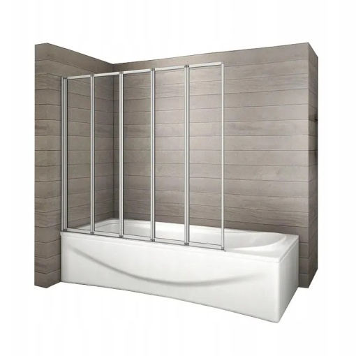 Paravan Cada REA IDEA 120, 140 Inaltime, 120 Cm Latime, Pliabil 5 Elemente, Grosime Sticla 4mm