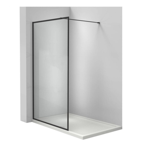 Perete dus Walk-In, PRO MADERA, Sticla securizata 8 mm, Dimensiuni la alegere, Black