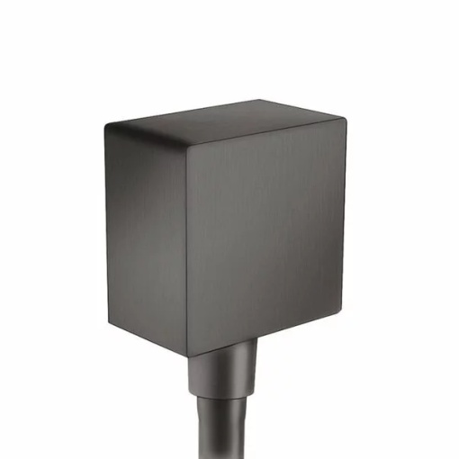 Cot conector dus Hansgrohe FixFit Square negru - crom periat