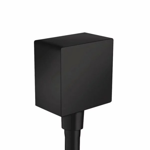 Cot conector dus Hansgrohe FixFit Square negru mat